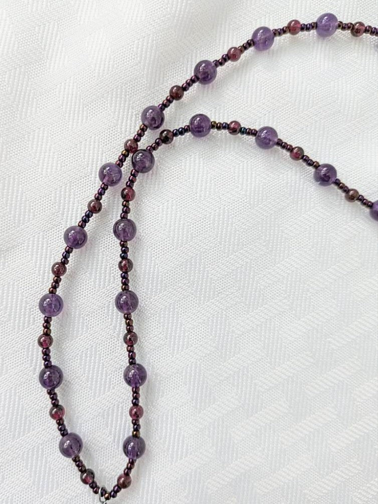 Sterling Silver Buddha with Amethyst and Garnet