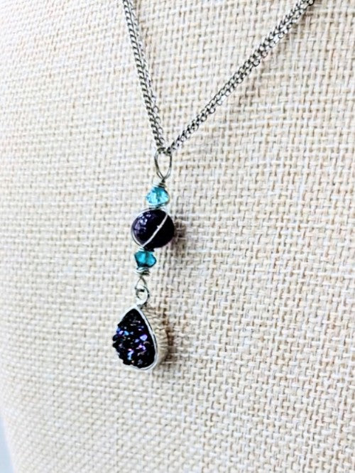 Teardrop Druzy Quartz Choker