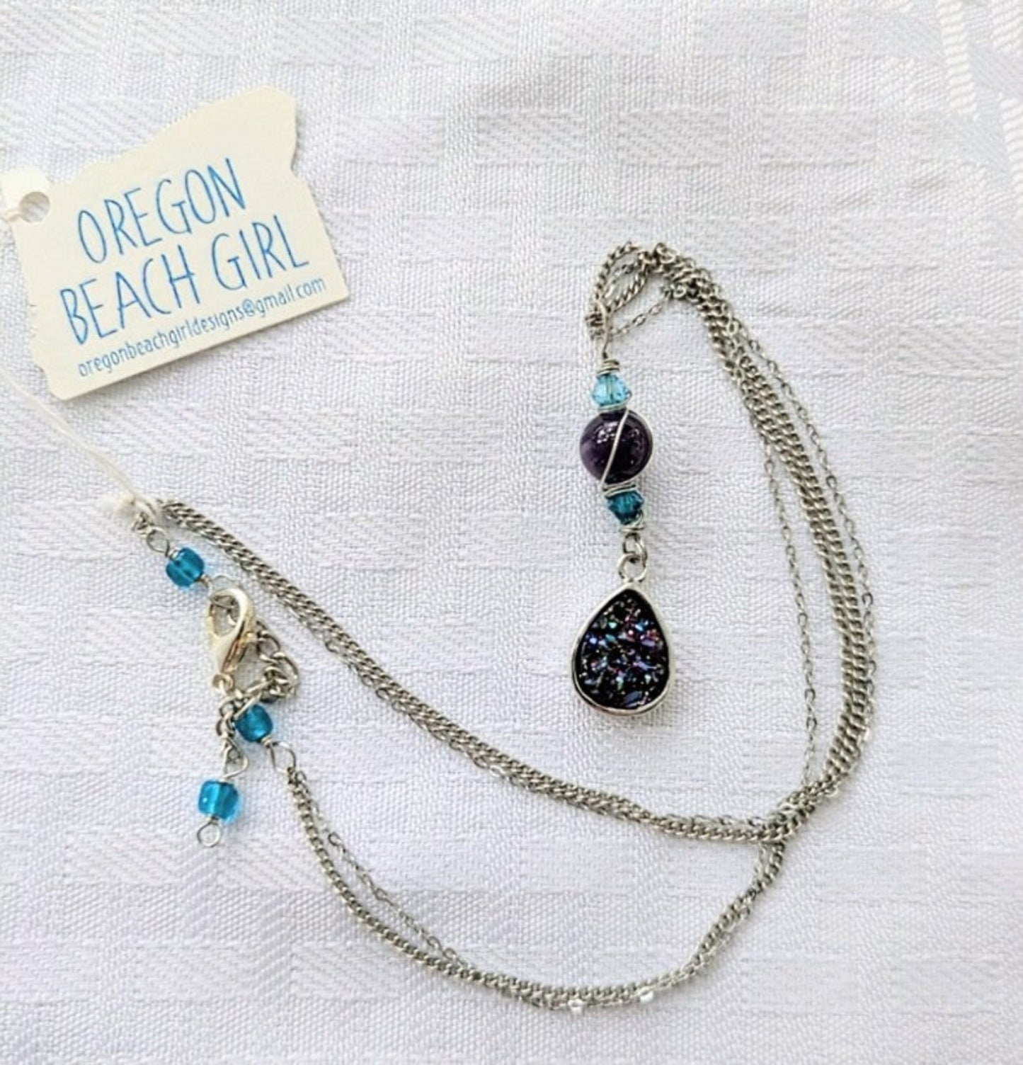 Teardrop Druzy Quartz Choker