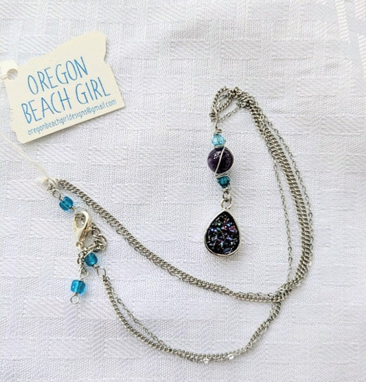 Teardrop Druzy Quartz Choker