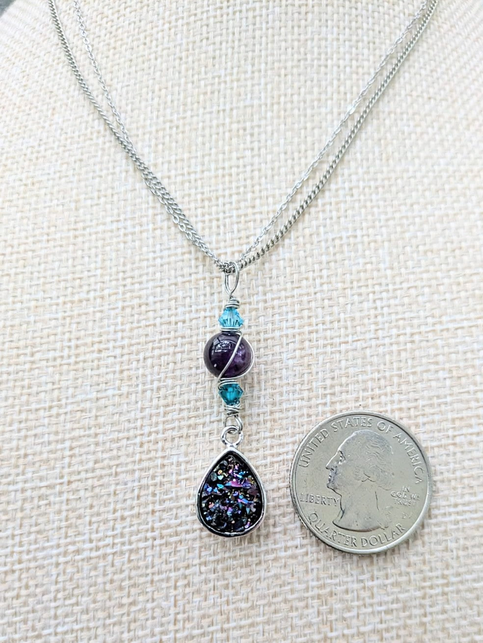 Teardrop Druzy Quartz Choker