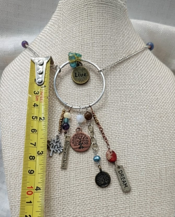 Tree of Life Multi-Charm and Gemstone Pendant