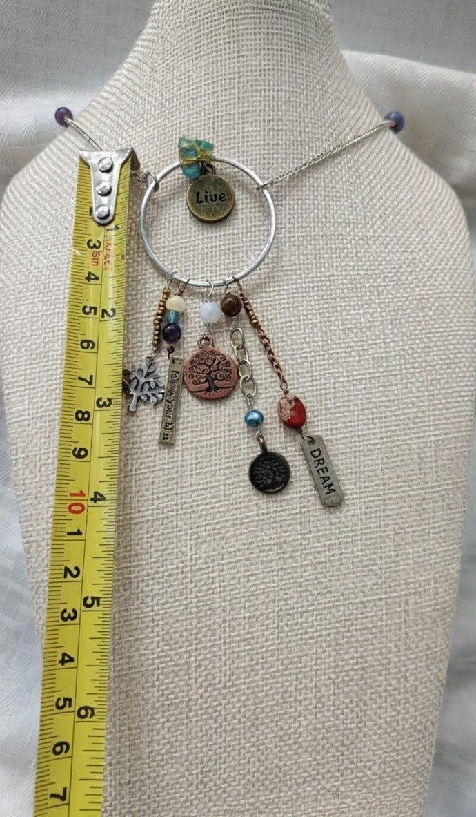 Tree of Life Multi-Charm and Gemstone Pendant