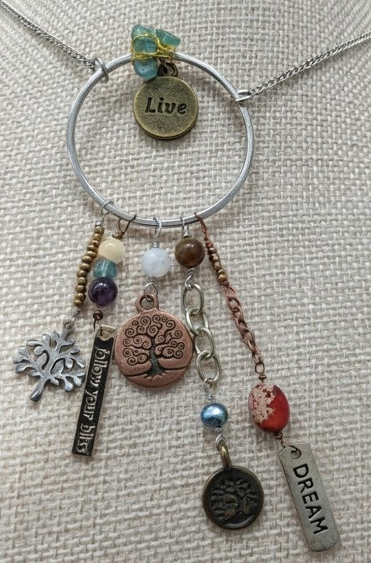 Tree of Life Multi-Charm and Gemstone Pendant