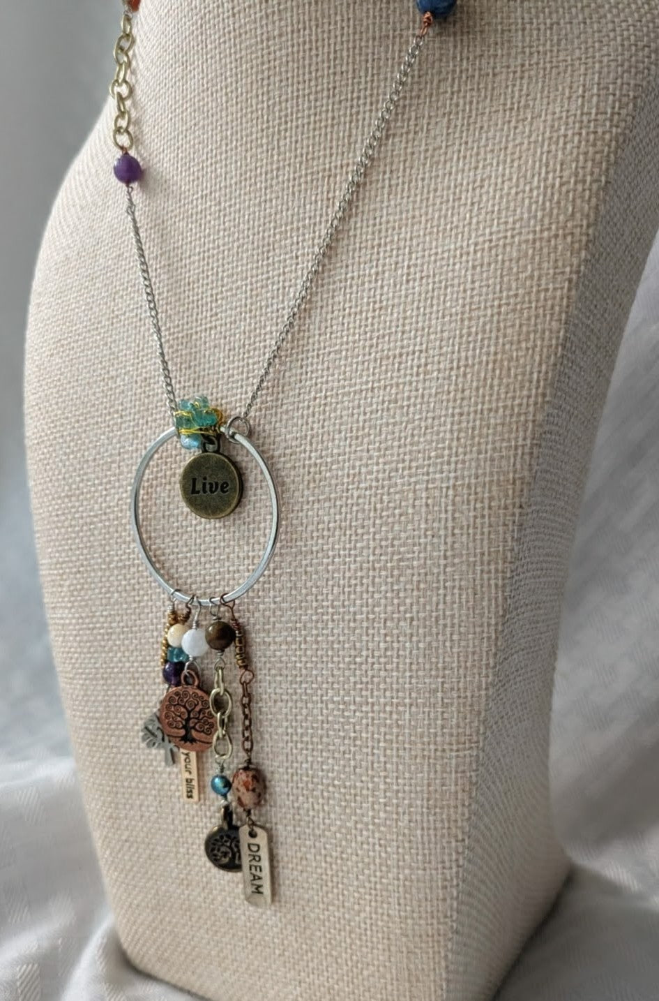 Tree of Life Multi-Charm and Gemstone Pendant